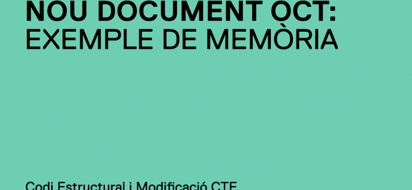 L'OCT actualitza l’exemple de memòria del projecte d'un edifici plurifamiliar